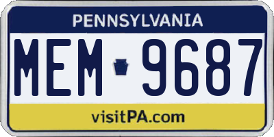 PA license plate MEM9687