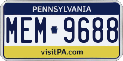 PA license plate MEM9688