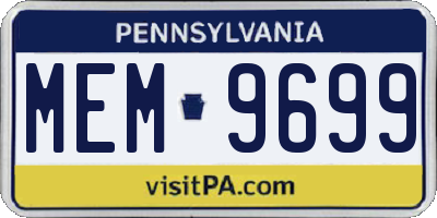 PA license plate MEM9699