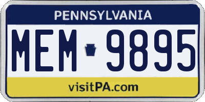 PA license plate MEM9895
