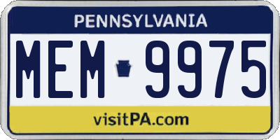 PA license plate MEM9975