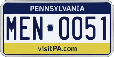 PA license plate MEN0051