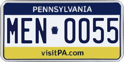 PA license plate MEN0055