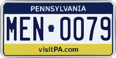 PA license plate MEN0079
