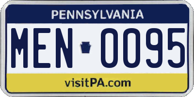 PA license plate MEN0095