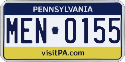 PA license plate MEN0155
