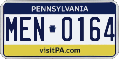 PA license plate MEN0164