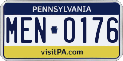 PA license plate MEN0176