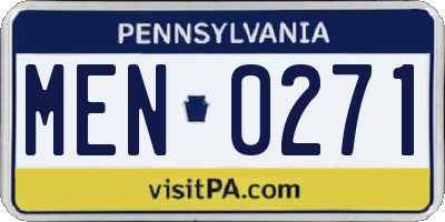 PA license plate MEN0271
