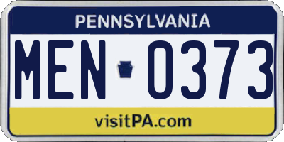 PA license plate MEN0373