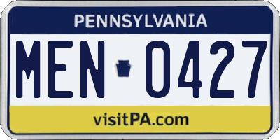 PA license plate MEN0427