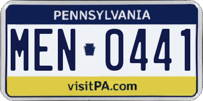 PA license plate MEN0441