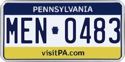 PA license plate MEN0483