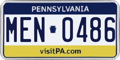 PA license plate MEN0486