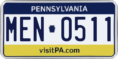 PA license plate MEN0511