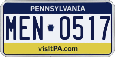 PA license plate MEN0517