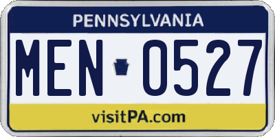 PA license plate MEN0527