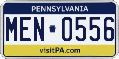PA license plate MEN0556