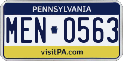 PA license plate MEN0563