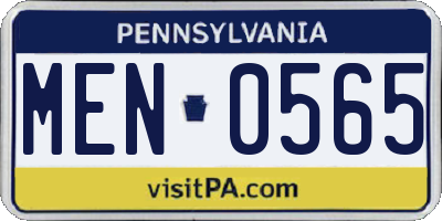 PA license plate MEN0565