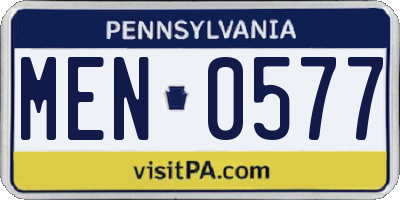PA license plate MEN0577