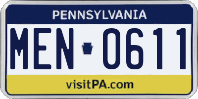 PA license plate MEN0611