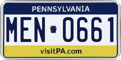PA license plate MEN0661