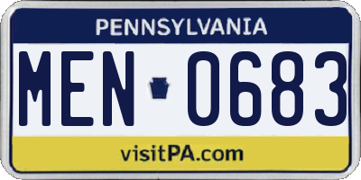 PA license plate MEN0683