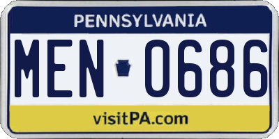 PA license plate MEN0686