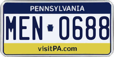 PA license plate MEN0688