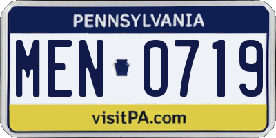 PA license plate MEN0719