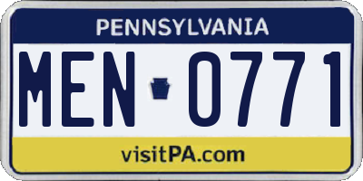 PA license plate MEN0771