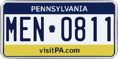 PA license plate MEN0811