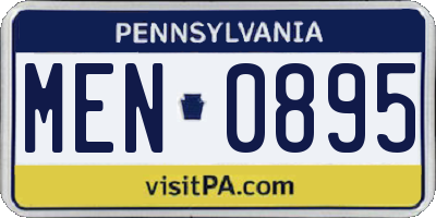 PA license plate MEN0895