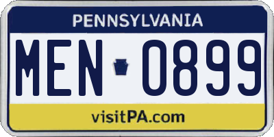 PA license plate MEN0899