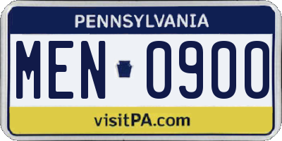 PA license plate MEN0900