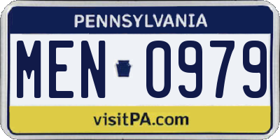 PA license plate MEN0979