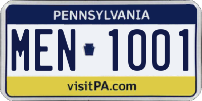 PA license plate MEN1001