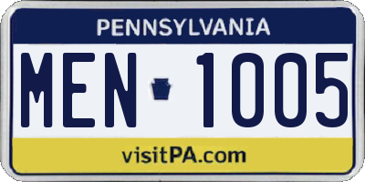 PA license plate MEN1005