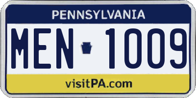 PA license plate MEN1009