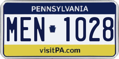 PA license plate MEN1028