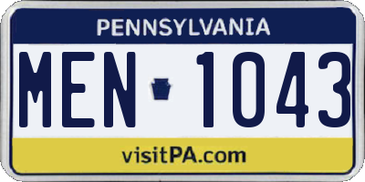 PA license plate MEN1043