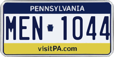 PA license plate MEN1044