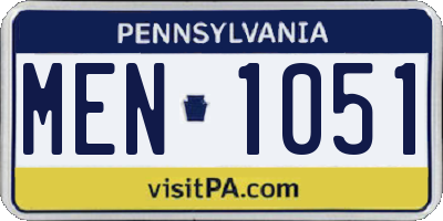 PA license plate MEN1051