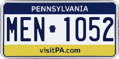 PA license plate MEN1052