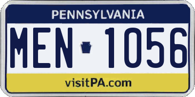 PA license plate MEN1056