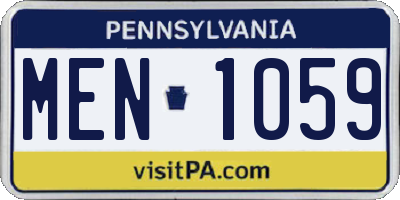 PA license plate MEN1059