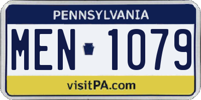 PA license plate MEN1079
