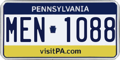 PA license plate MEN1088
