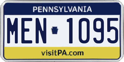 PA license plate MEN1095